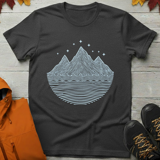 Minimalist Mountain Line Art T-Shirt