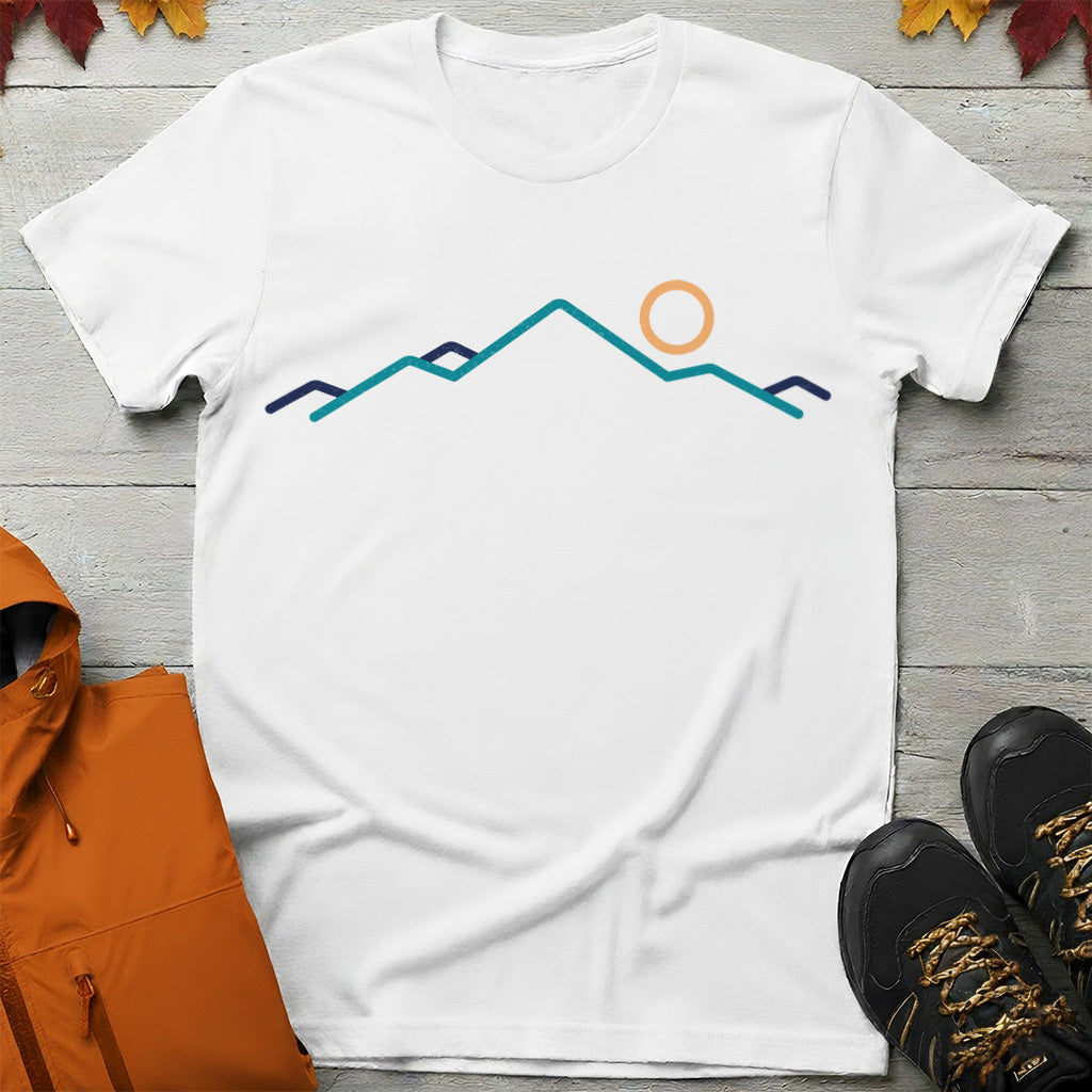 Minimalist Mountain Line Art T-Shirt