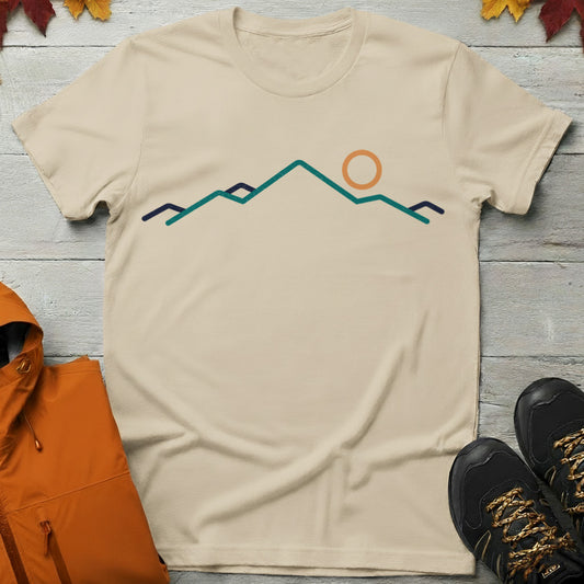 Minimalist Mountain Line Art T-Shirt