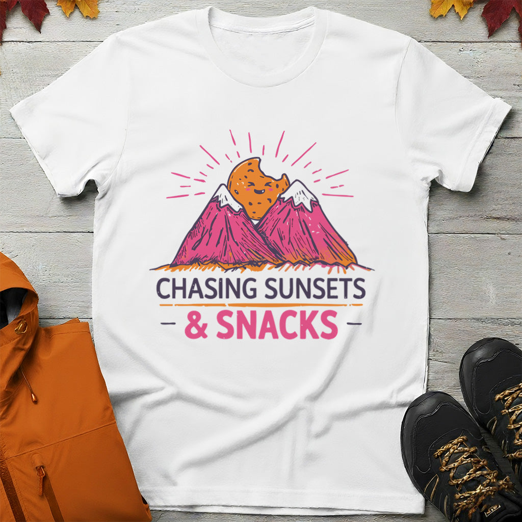 'Chasing Sunsets and Snacks' T-Shirt