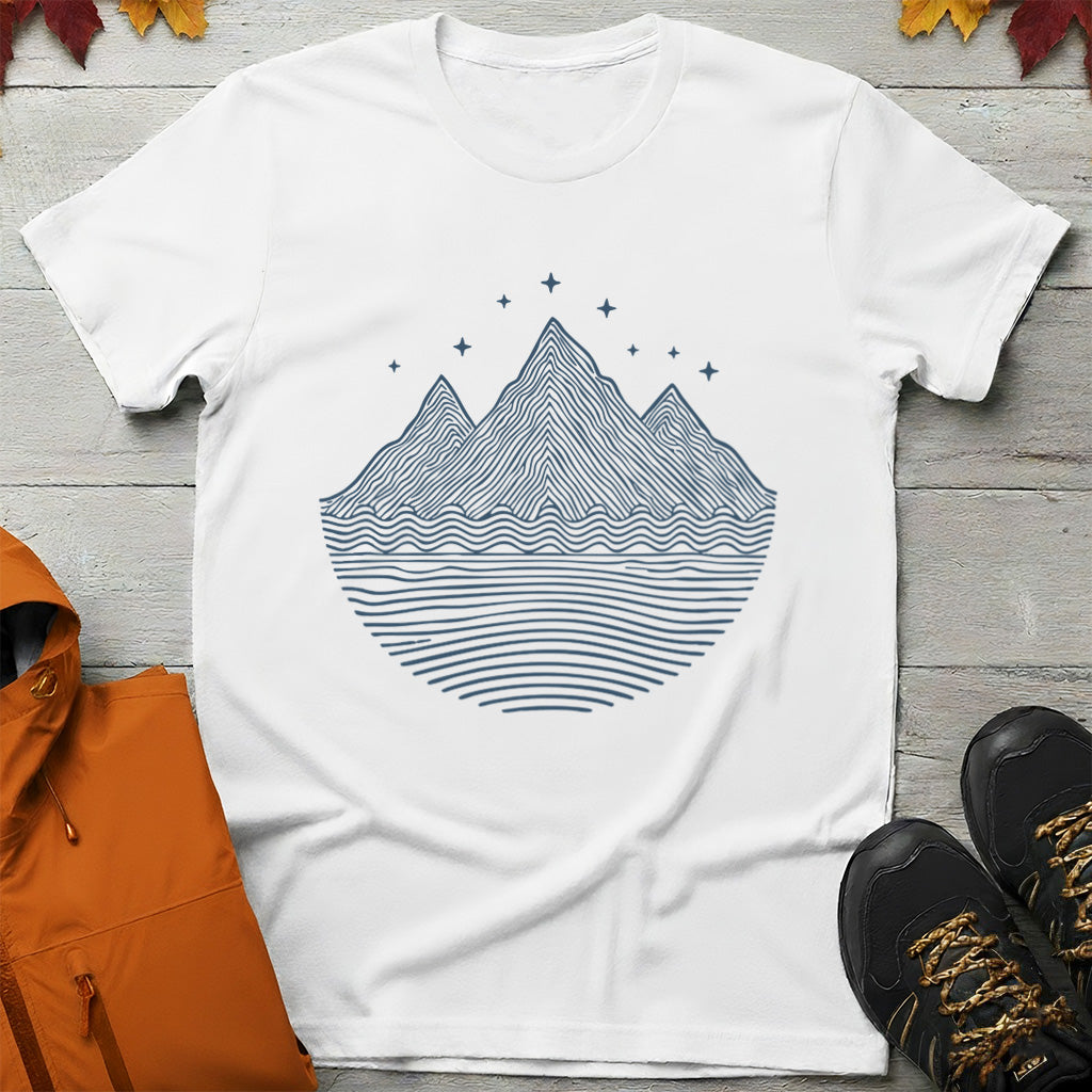 Minimalist Mountain Line Art T-Shirt