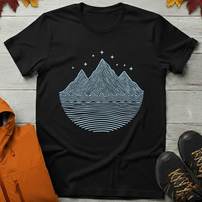 Minimalist Mountain Line Art T-Shirt