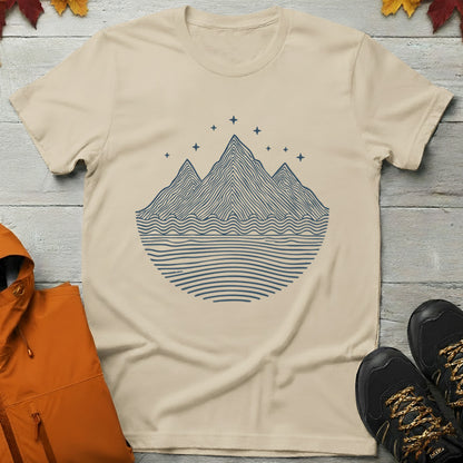Minimalist Mountain Line Art T-Shirt