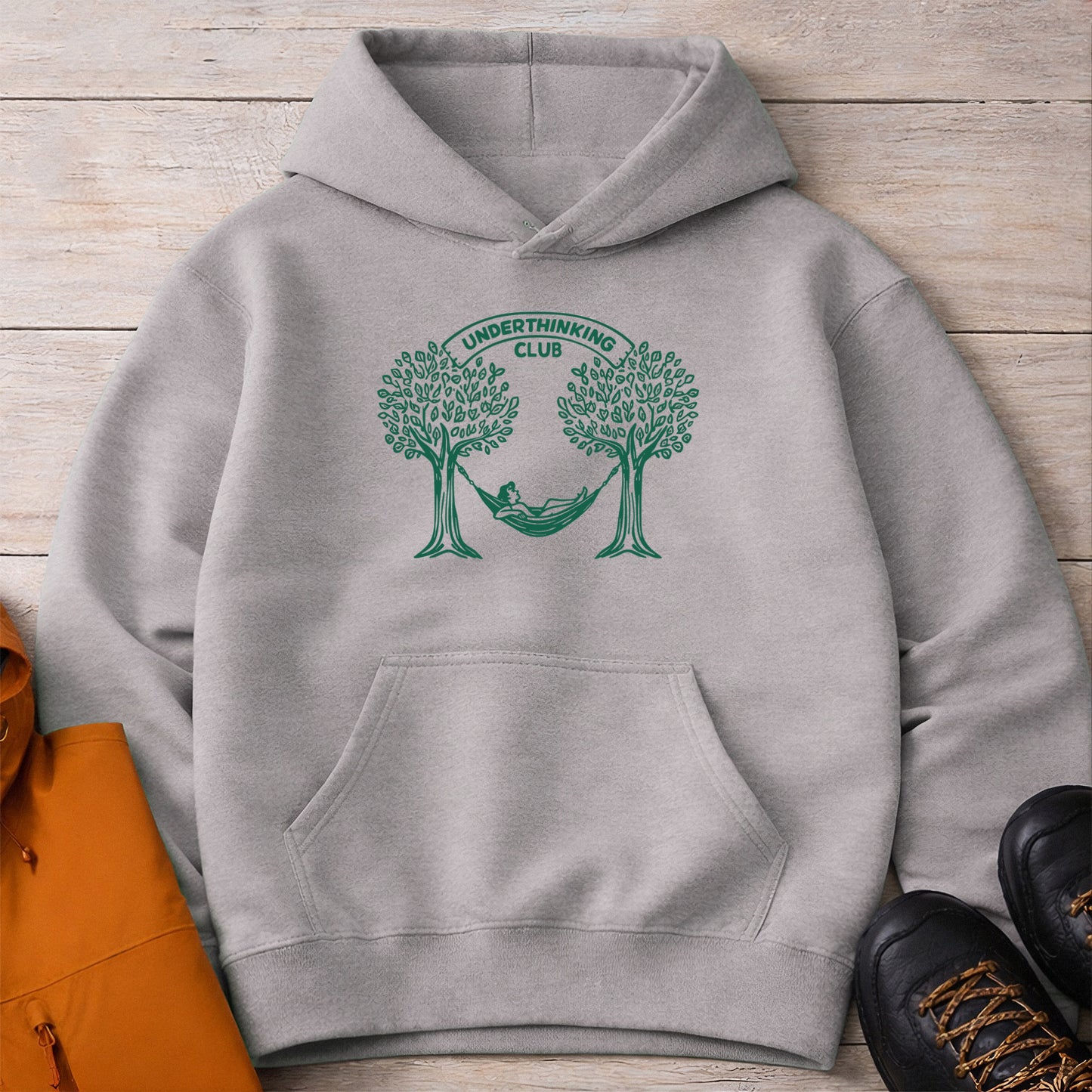 Underthinking Club Hoodie - Heavy Blend Unisex Camping Sweatshirt