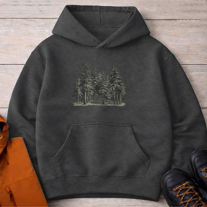 Forest Hoodie – Unisex Pine Tree Camping Sweatshirt