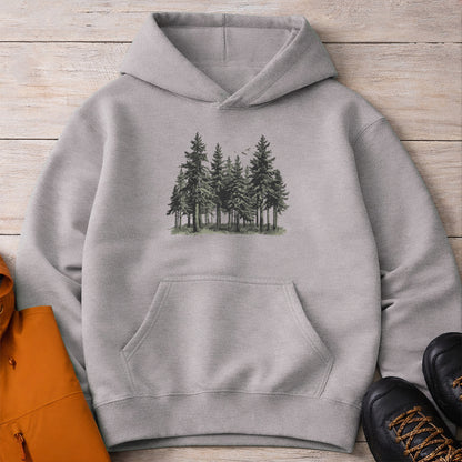 Forest Hoodie – Unisex Pine Tree Camping Sweatshirt