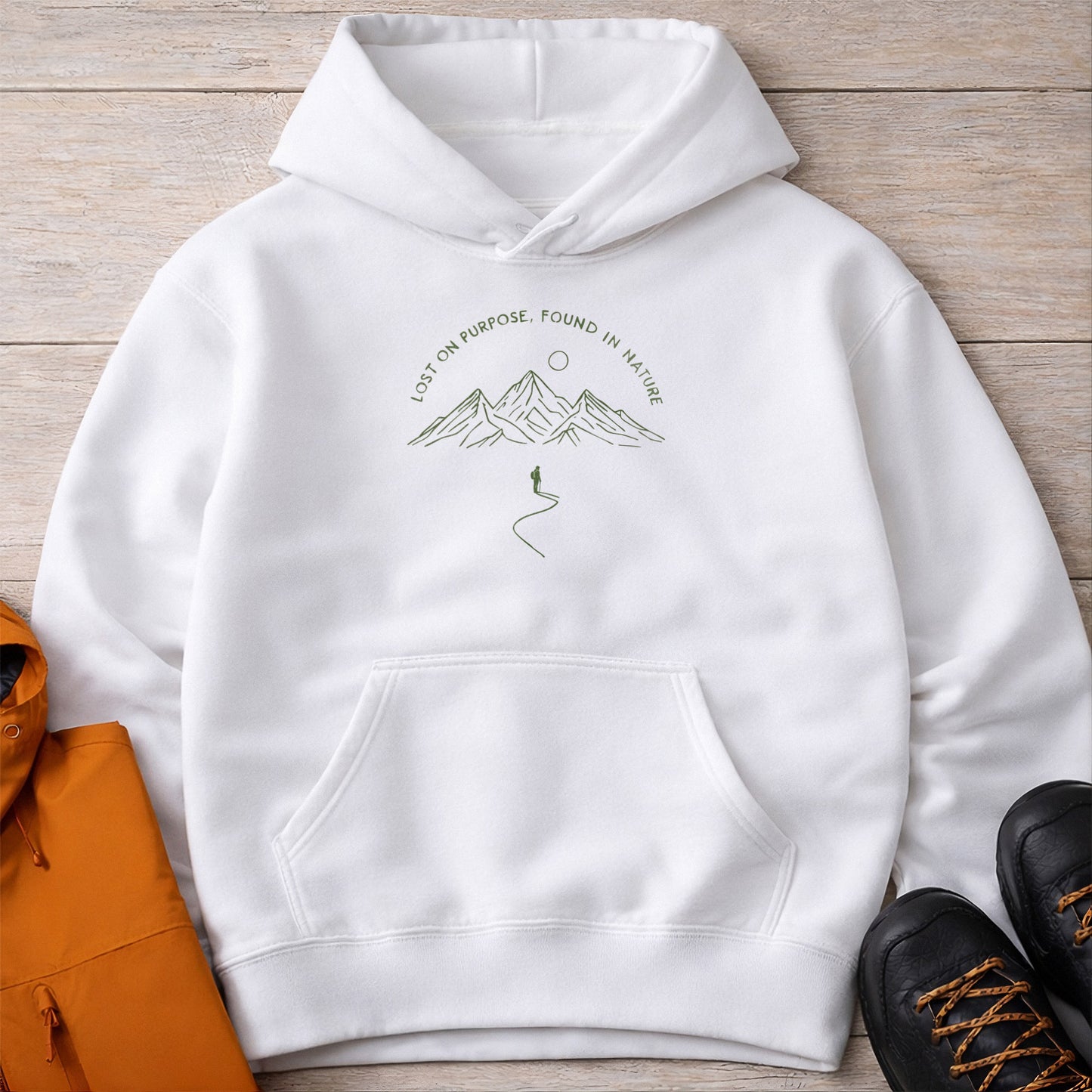 Lost On Purpose Hoodie – Unisex Mountain Camping Sweatshirt