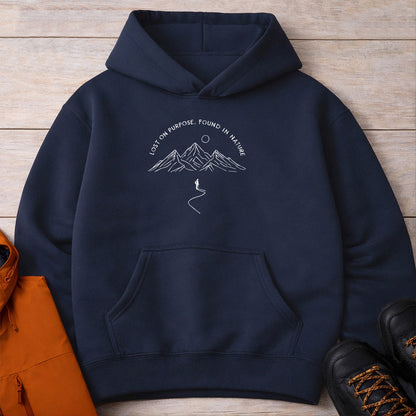 Lost On Purpose Hoodie – Unisex Mountain Camping Sweatshirt