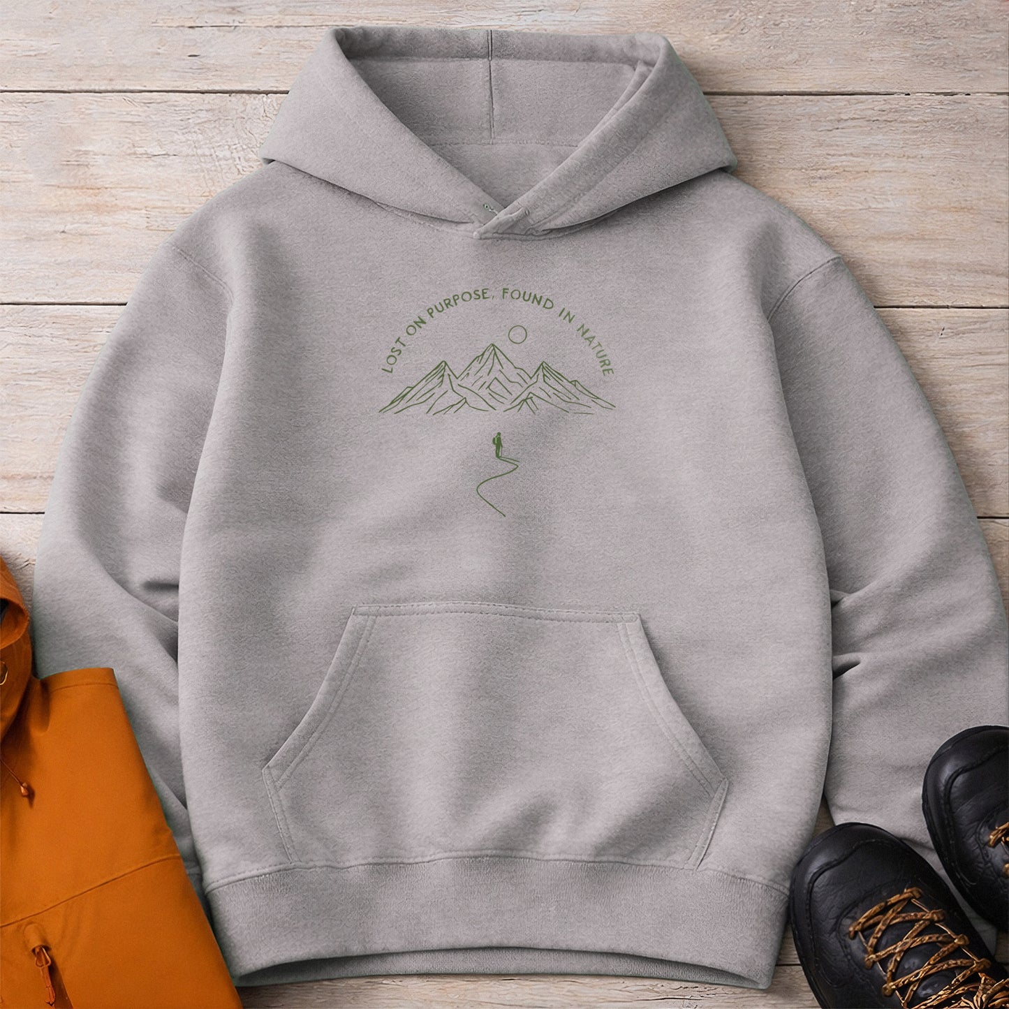 Lost On Purpose Hoodie – Unisex Mountain Camping Sweatshirt