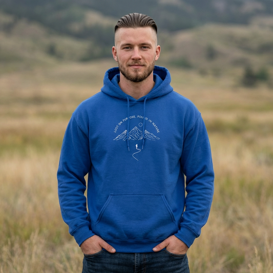 Lost On Purpose Hoodie – Unisex Mountain Camping Sweatshirt