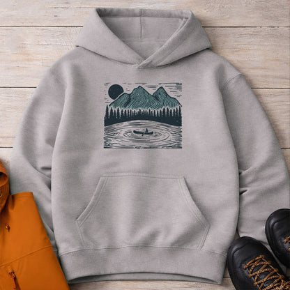 Mountain Lake Hoodie – Unisex Canoe Camping Sweatshirt