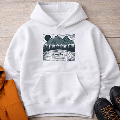 Mountain Lake Hoodie – Unisex Canoe Camping Sweatshirt