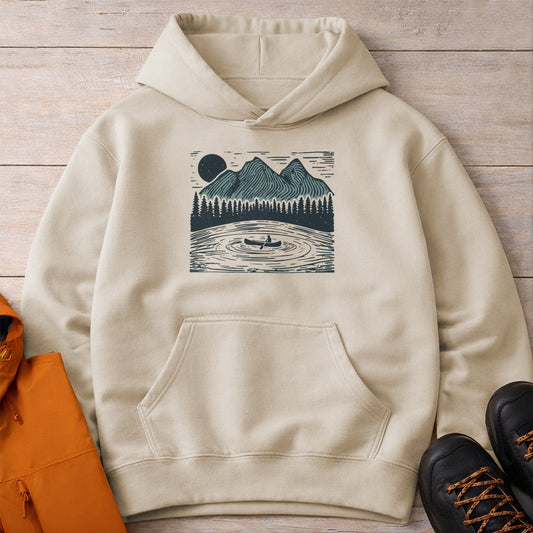 Mountain Lake Hoodie – Unisex Canoe Camping Sweatshirt