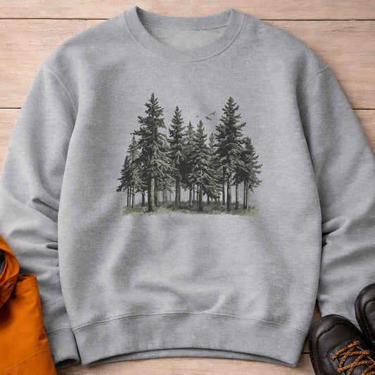 Forest Trees Crewneck – Unisex Nature Sweatshirt