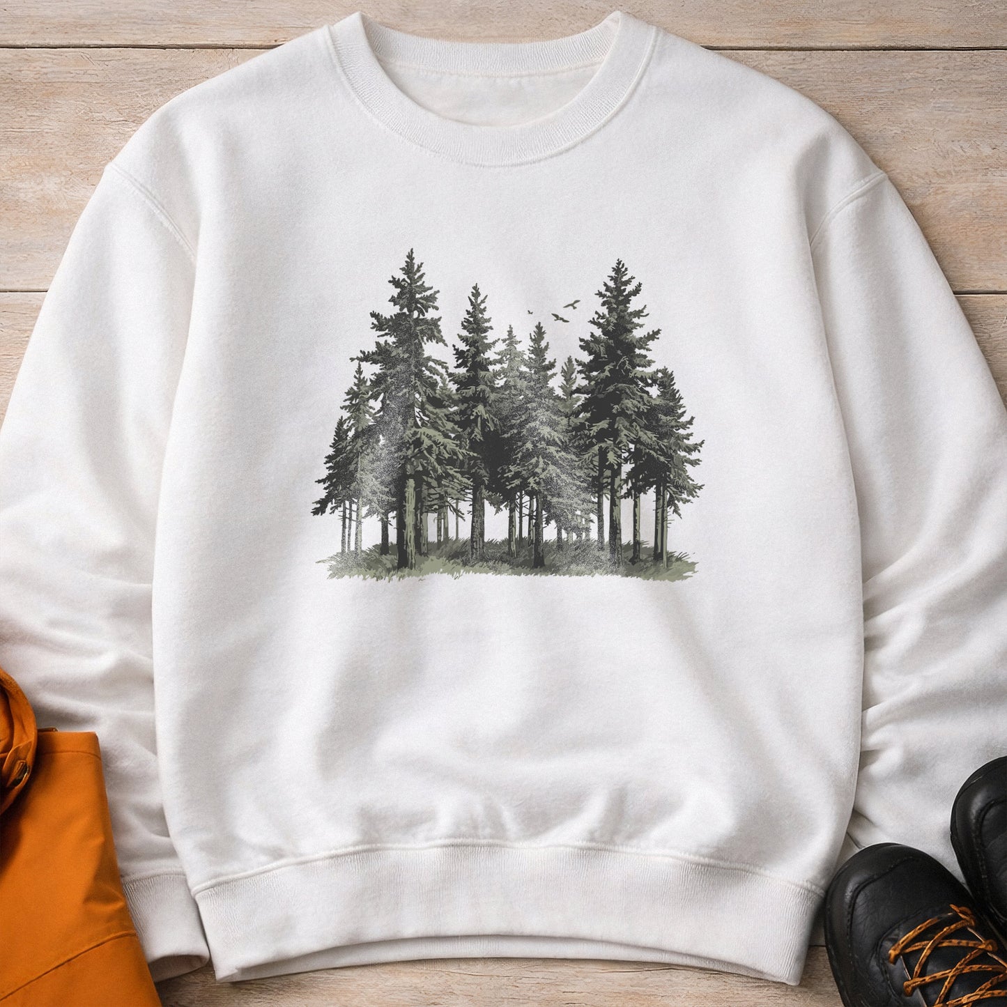 Forest Trees Crewneck – Unisex Nature Sweatshirt