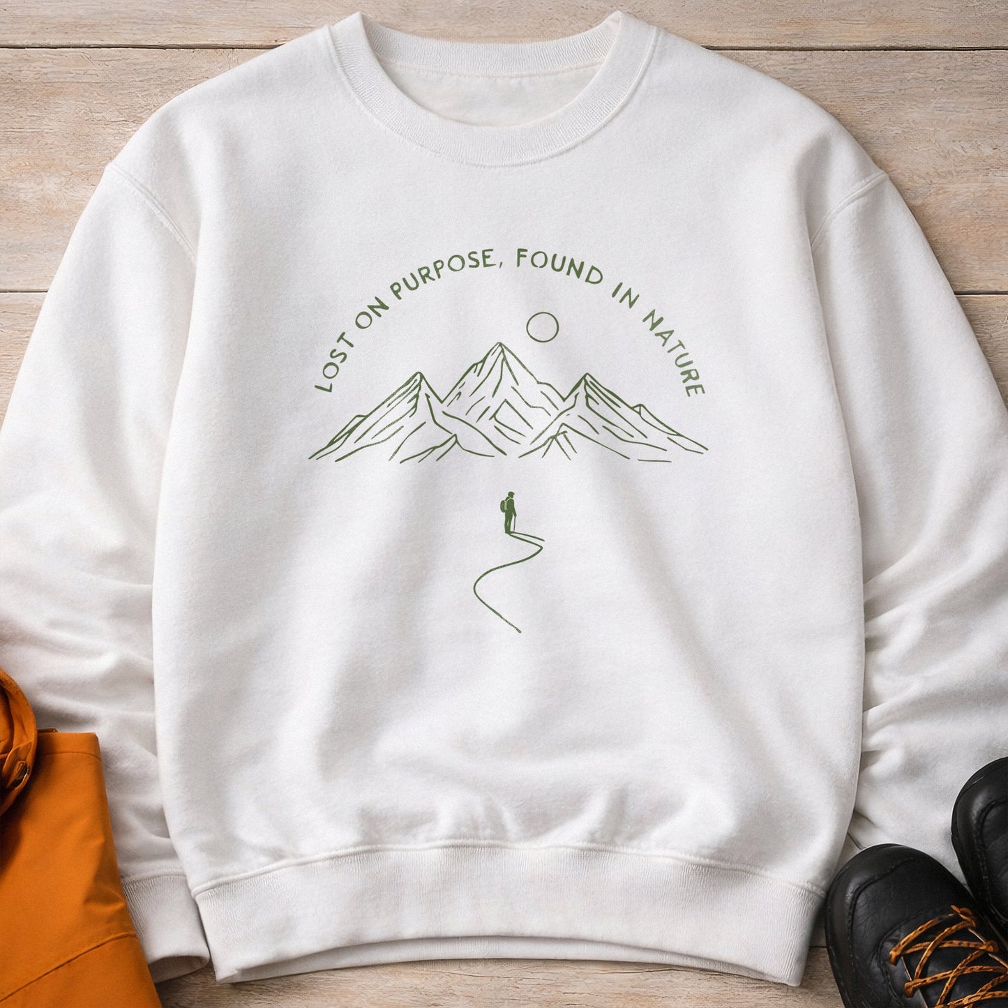 Lost on Purpose Crewneck – Unisex Mountain Sweatshirt