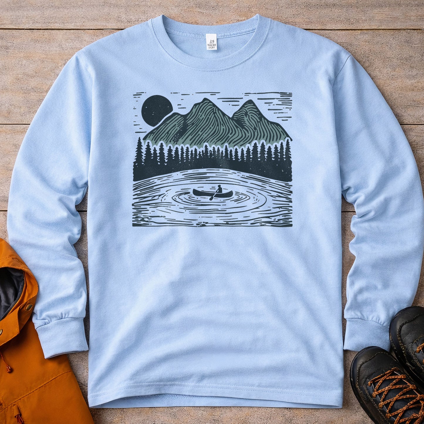 Mountain Lake Long Sleeve Shirt - Canoe Adventure Tee