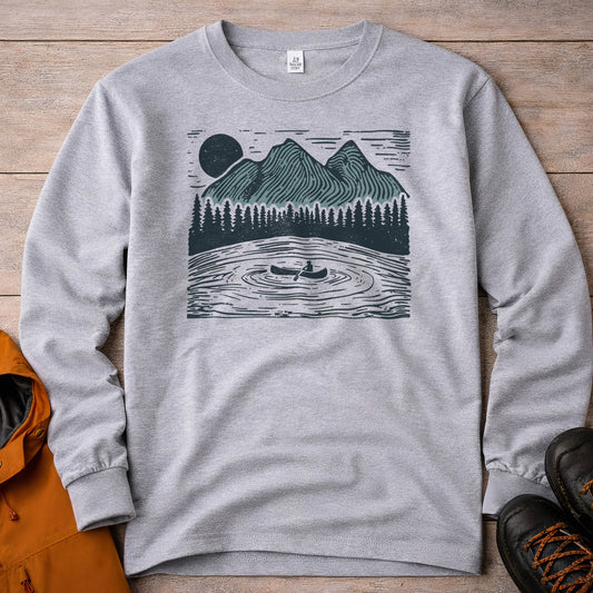 Mountain Lake Long Sleeve Shirt - Canoe Adventure Tee