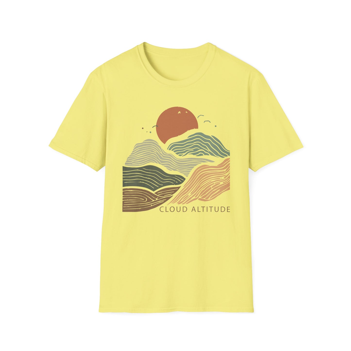 Cloud Altitude – Minimal Abstract Mountain T-Shirt