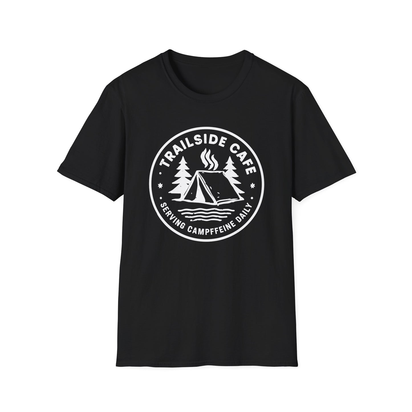 'Trailside Café – Serving Campffeine Daily' T-Shirt