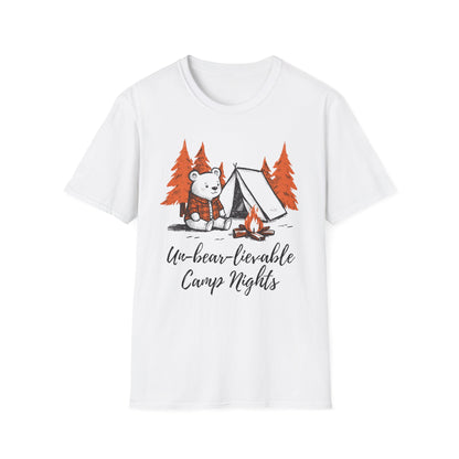 'Un-bear-lievable Camp Nights' Camping T-Shirt
