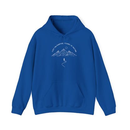 Lost On Purpose Hoodie – Unisex Mountain Camping Sweatshirt