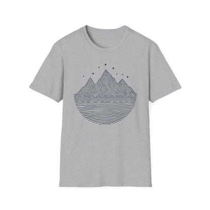 Minimalist Mountain Line Art T-Shirt