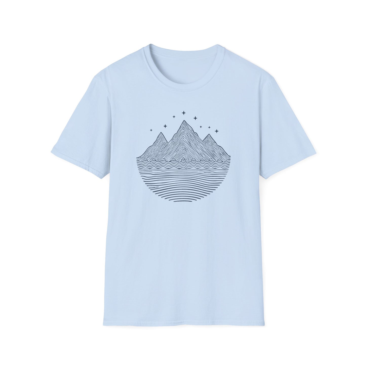 Minimalist Mountain Line Art T-Shirt