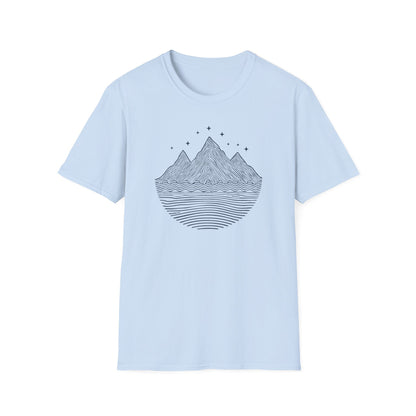 Minimalist Mountain Line Art T-Shirt