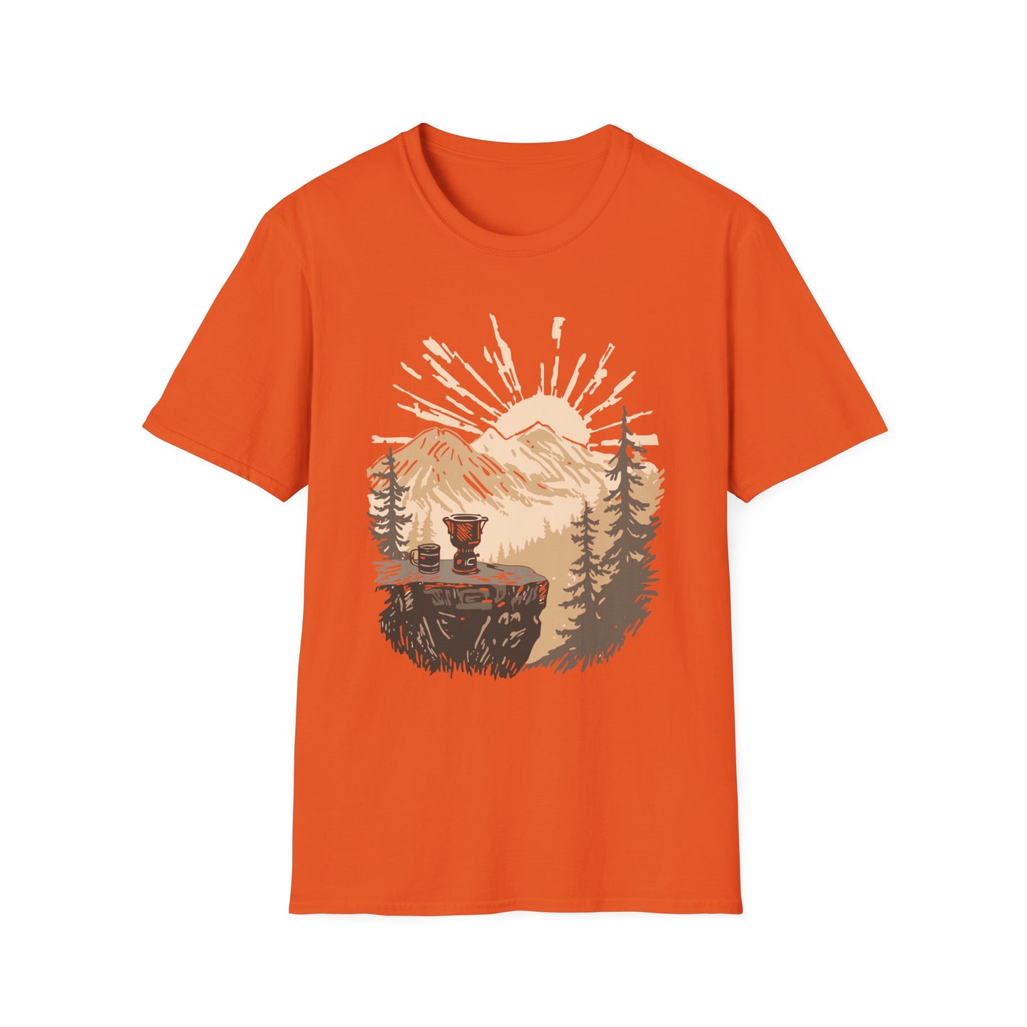 Morning Brew with a View – Sunrise Mountain Coffee T-Shirt