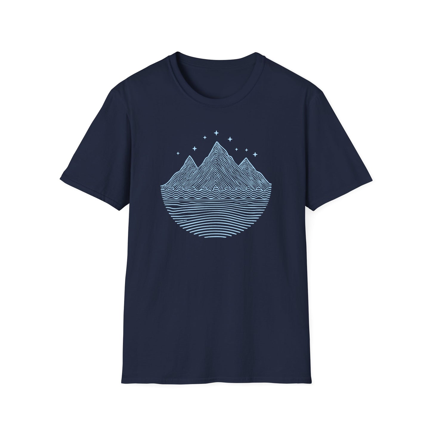 Minimalist Mountain Line Art T-Shirt