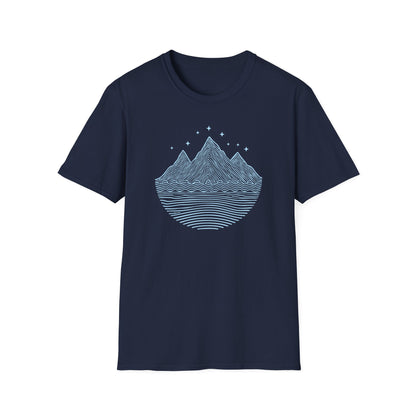 Minimalist Mountain Line Art T-Shirt