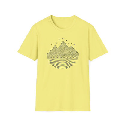 Minimalist Mountain Line Art T-Shirt