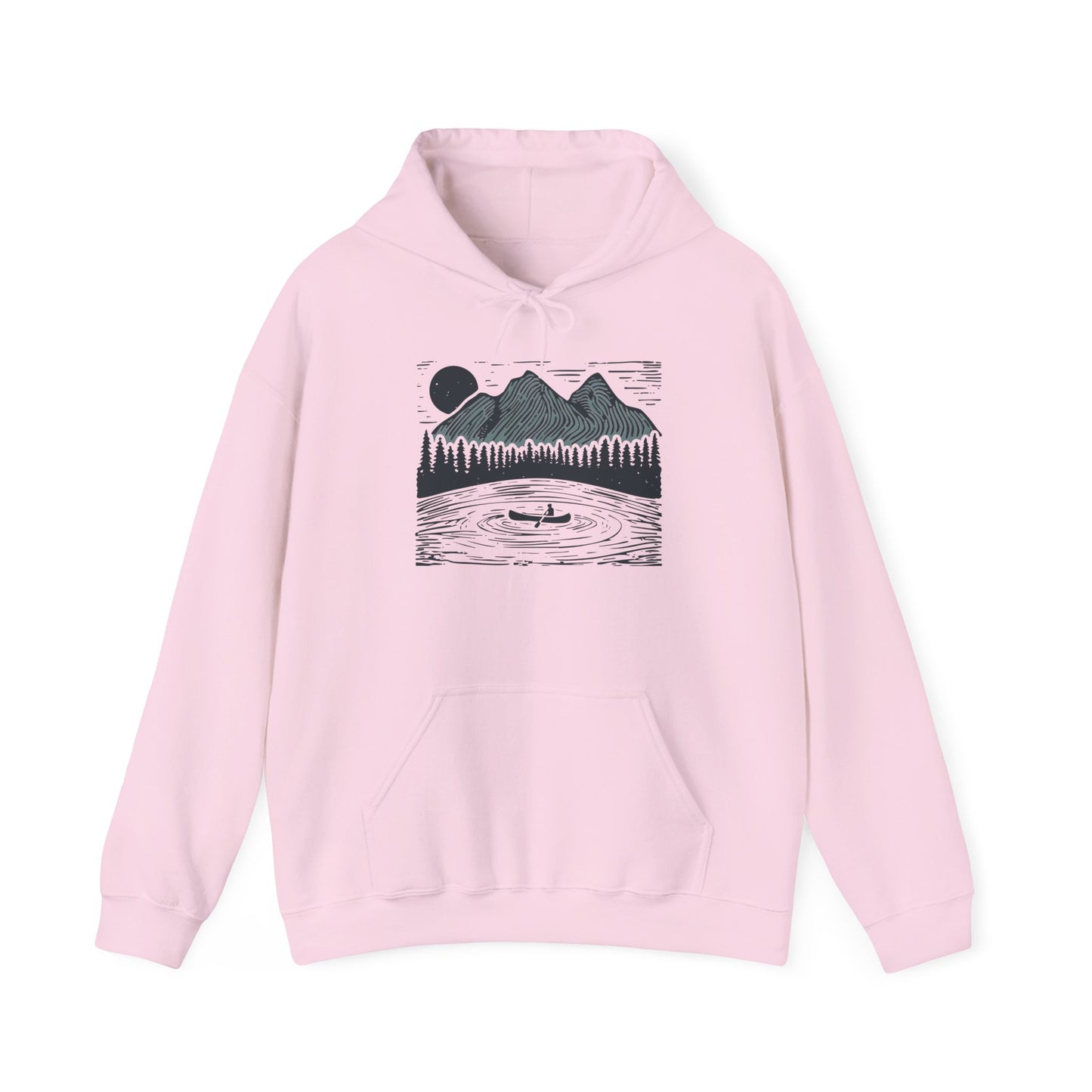 Mountain Lake Hoodie – Unisex Canoe Camping Sweatshirt