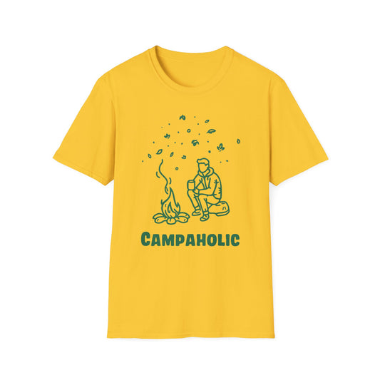 Campaholic – Funny Camping & Coffee Lover T-Shirt