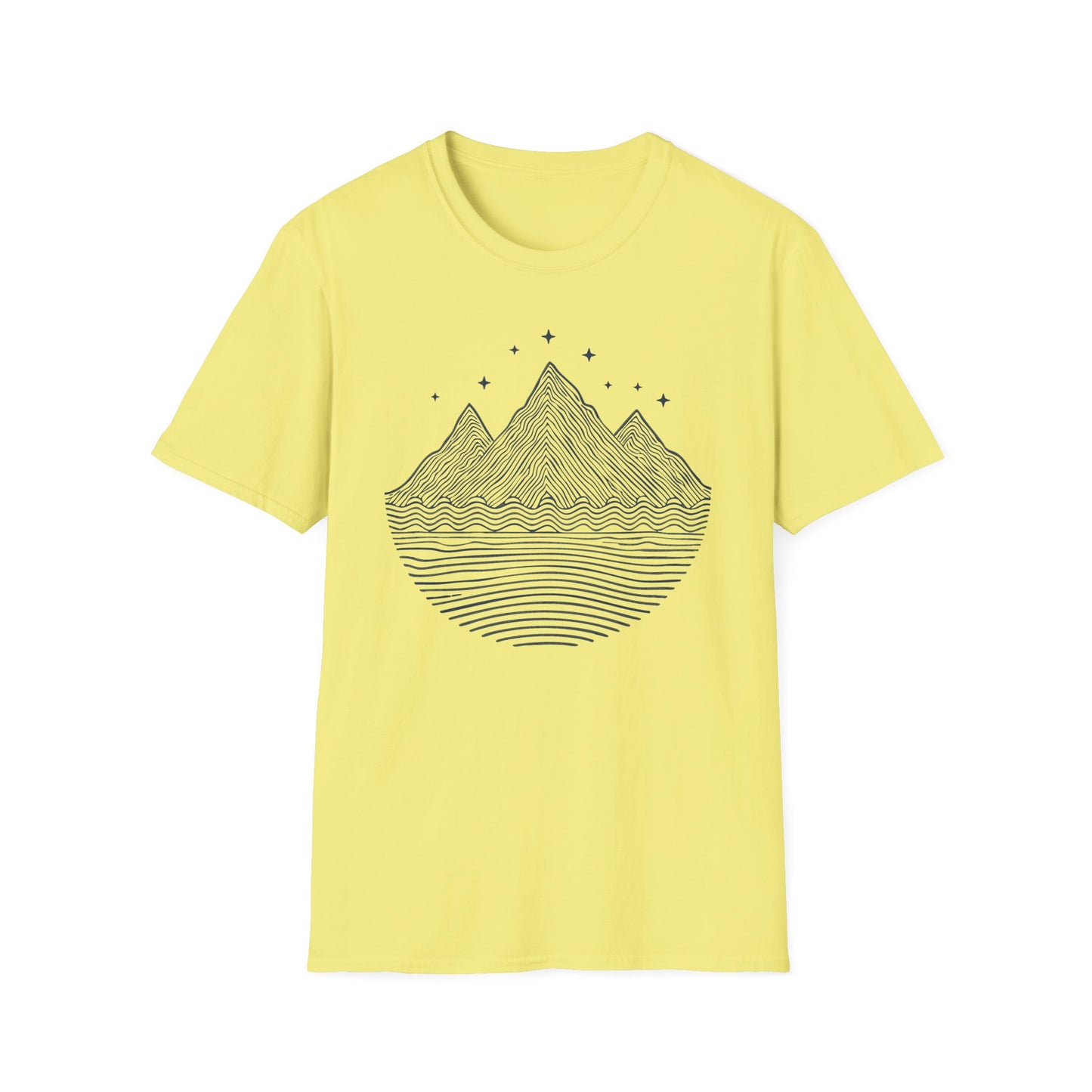 Minimalist Mountain Line Art T-Shirt