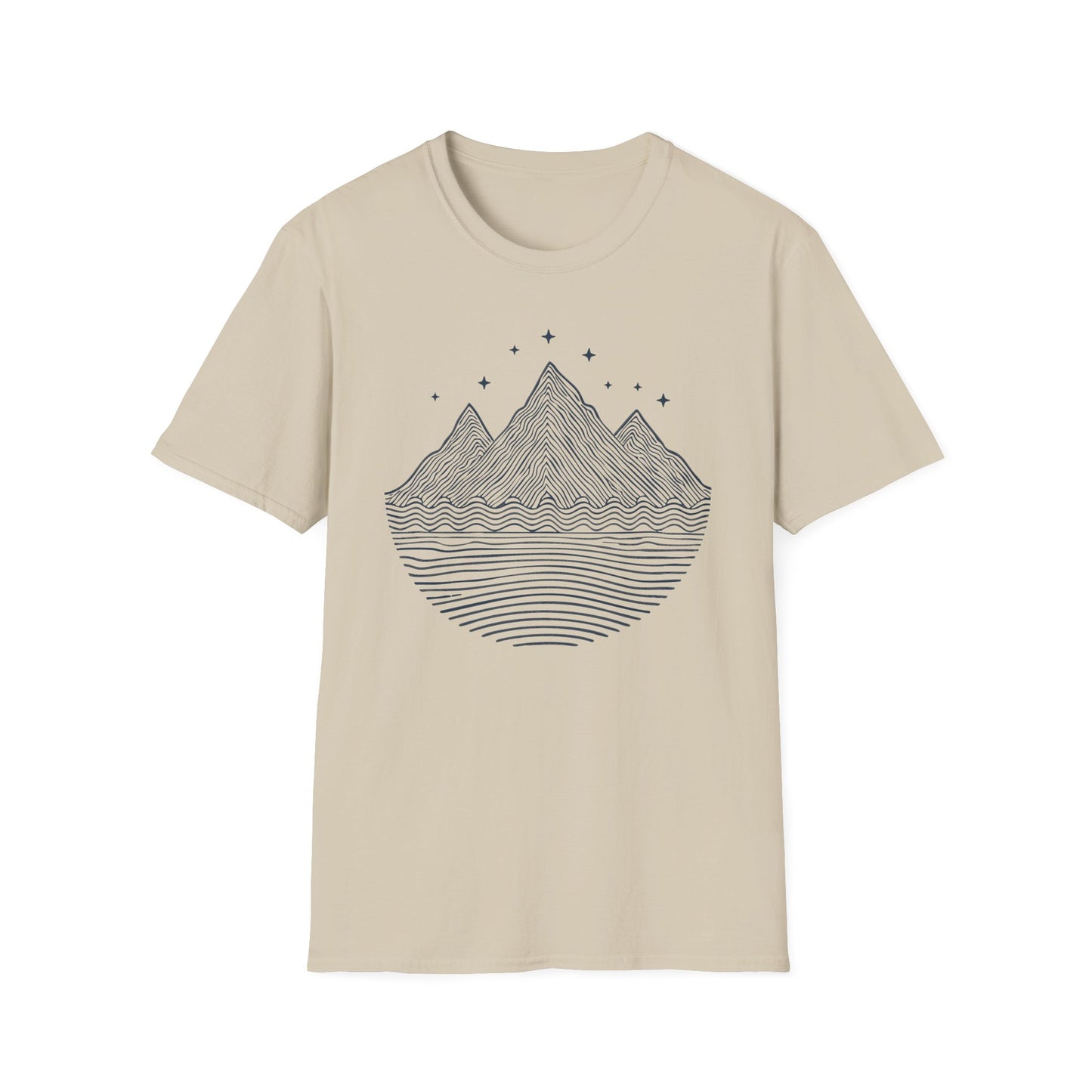 Minimalist Mountain Line Art T-Shirt