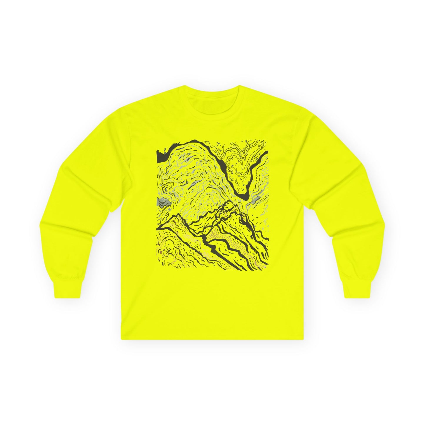 Topographic Map Long Sleeve Shirt - Hiking Trail Tee